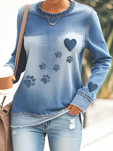 Sweat-shirt patte denim femme